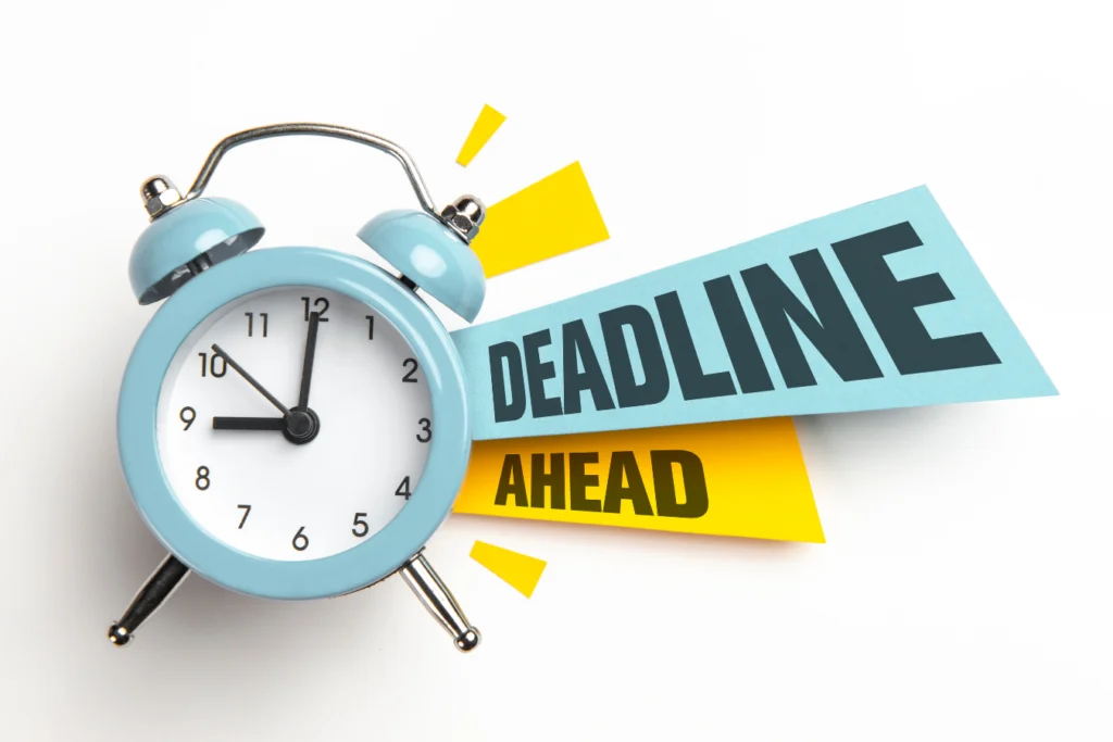 Alarm clock with “Deadline Ahead” sign, symbolizing the approaching Microsoft Great Plains ERP migration timeline.